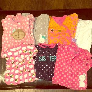 7 Onesie footies size 6-9 months
